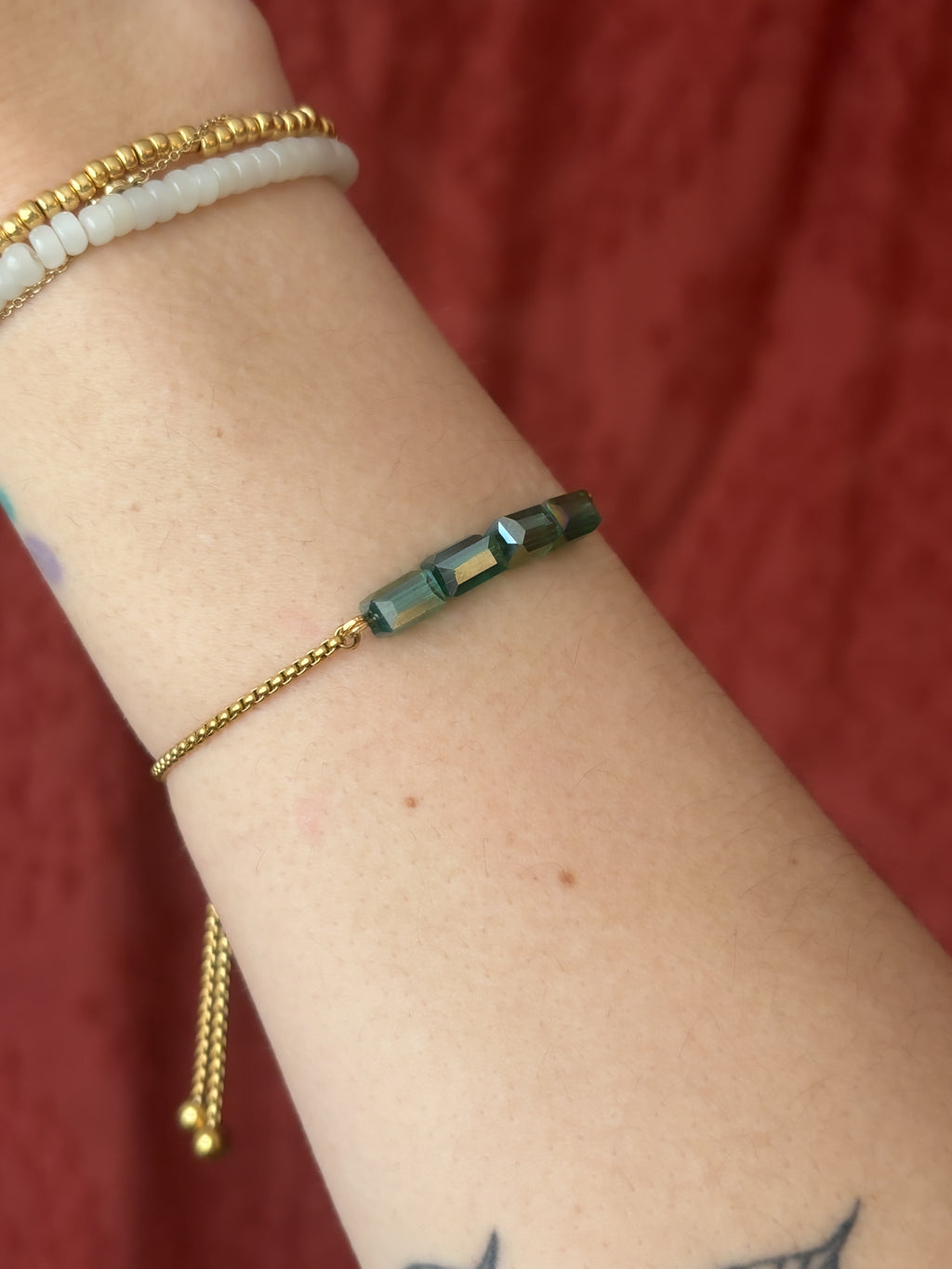 Emerald Slider Bracelet