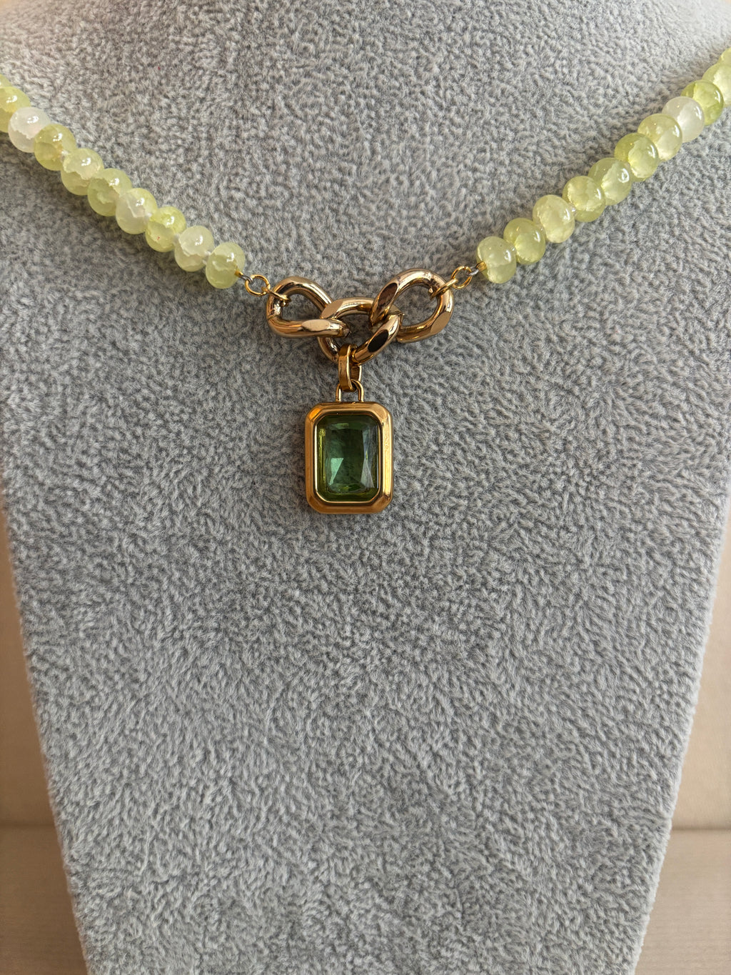 Green Glow Charm Necklace