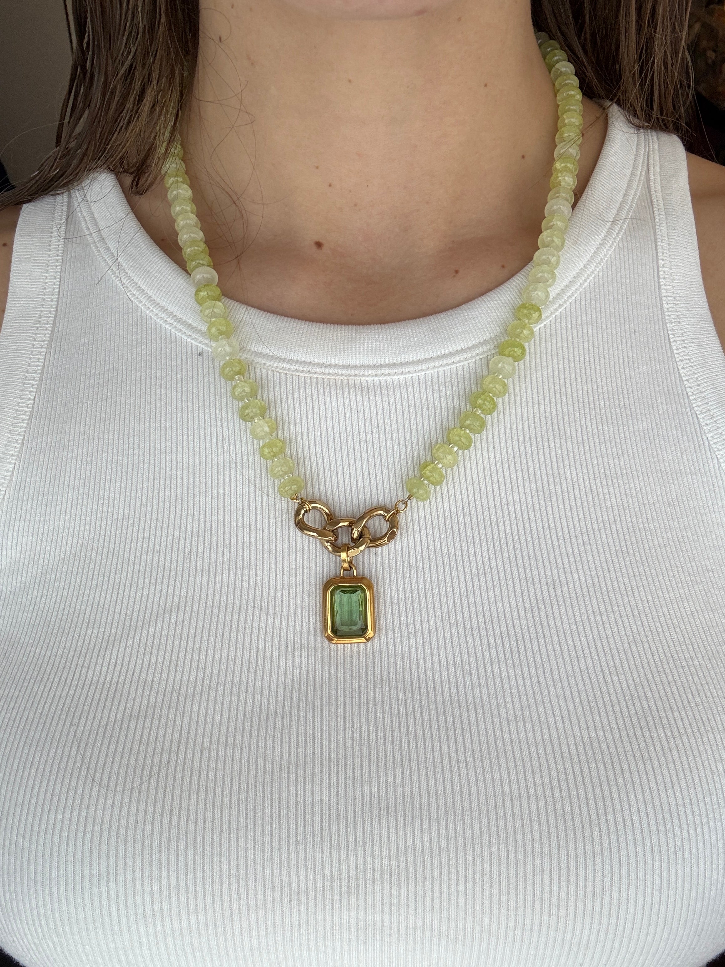 Green Glow Charm Necklace